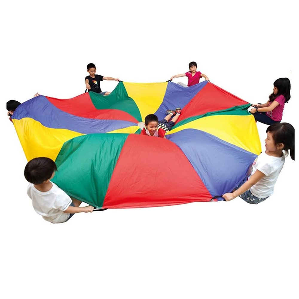 ZMQJEQANBG Play Parachute Kids Coordination Game, Nursery Physical Training Parachute Games, Resistant Parachute for 3-6 Years Old(8m/26.2ft)