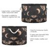 KJIZMO Magic Bat Large Round Storage Basket with Handle, Collapsible Decorative Laundry Baskets for Blanket, Cotton Rope Organizer Towels Nursery Hamper Bin, 20" x 14" view 3