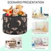KJIZMO Magic Bat Large Round Storage Basket with Handle, Collapsible Decorative Laundry Baskets for Blanket, Cotton Rope Organizer Towels Nursery Hamper Bin, 20" x 14" view 4