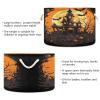 KJIZMO Halloween Castle Large Round Storage Basket with Handle, Collapsible Decorative Laundry Baskets for Blanket, Cotton Rope Organizer Towels Nursery Hamper Bin, 20" x 14" view 3