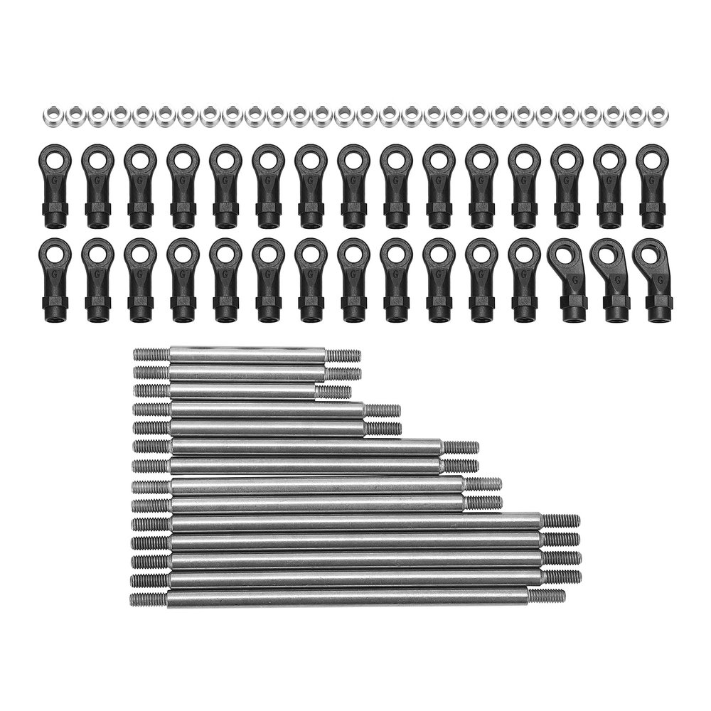 Bnineteenteam Metal Link Tie Rod Pull Rod Set, RC Pull Link Set with End Ball Upgrade Accessories for G63 6WD 1/10 RC Car