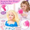 SVMK Hair Styling Doll Head Makeup for Girls Toys Kids Practice Pretend Play Beauty Set with Hairdryer Curling Iron Crown Brushes Comb Accessories Birthday Gifts for Girls 3 4 5 6+ Years Old Christmas view 3
