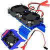 RCHuiWow RC VXL-3s ESC Cooling Fan Heat Sink w/Dual Fan Heat Sink Upgrades Part for 1/10 Slash Rustler Stampede 4x4 VXL 4WD,High Velocity Fan Heatsink Hops Up,Navy Blue view 1