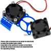 RCHuiWow RC VXL-3s ESC Cooling Fan Heat Sink w/Dual Fan Heat Sink Upgrades Part for 1/10 Slash Rustler Stampede 4x4 VXL 4WD,High Velocity Fan Heatsink Hops Up,Navy Blue view 3