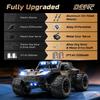 DEERC 1:14 Crawler RC Car, 48Kph High Speed RC Truck with LED Headlight for Boys Aldult, Offroad 4x4 2.4Ghz Remote Control Car, Monster Truck Toy, 2 Batteries, 40 Mins Running Time view 3