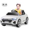 Costzon 12V Kids Ride on Car Licensed Audi SQ8, Remote Control Ride on Toy, Battery Powered Electric Vehicle with Spring Suspension, Music & 3 Speeds, Horn, LED Lights, Gift for Boys Girls 3+ (White) view 1
