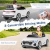 Costzon 12V Kids Ride on Car Licensed Audi SQ8, Remote Control Ride on Toy, Battery Powered Electric Vehicle with Spring Suspension, Music & 3 Speeds, Horn, LED Lights, Gift for Boys Girls 3+ (White) view 2