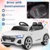 Costzon 12V Kids Ride on Car Licensed Audi SQ8, Remote Control Ride on Toy, Battery Powered Electric Vehicle with Spring Suspension, Music & 3 Speeds, Horn, LED Lights, Gift for Boys Girls 3+ (White) view 3