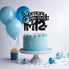 Official Pre-teen I'm 12 Cake Topper, Funny 12th Bday Decoration, 12 Pre-teen Birthday Party Decoration, Bro I'm 12, Happy 12th Birthday Cake Topper Black Glitter view 3