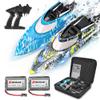BEZGAR RC Boat, 2 Packs 12 inch Fast Speed RC Boat 30 KPH with A Portable Suitcase for Lakes & Pools & Salt Water, Summer Toys for Adults and Ideal Gifts for Kids Boys Age 6 7 8-12 Years Old - TX2P1 view 1