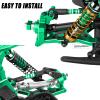 RCHuiWow RC Turnbuckles Camber Links Upgrades Part for 1/10 Granite 3S BLX(Mega550),Senton 3S BLX(Mega550),Vorteks 3S BLX(Mega550),Alloy Links Adjustable Tie Rods & Turnbuckles,6pcs,Green view 3