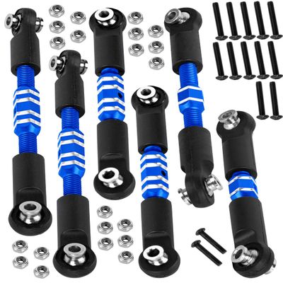 RCHuiWow RC Turnbuckles Camber Links Upgrades Part for 1/10 Granite 3S BLX(Mega550),Senton 3S BLX(Mega550),Vorteks 3S BLX(Mega550),Alloy Links Adjustable Tie Rods & Turnbuckles,6pcs,Navy Blue