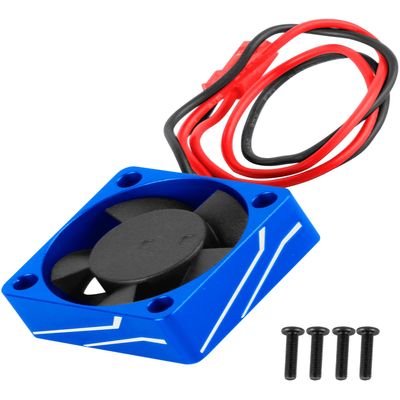 RCHuiWow Metal RC 30 * 30MM 28000 RPM Motor Cooling Fan Brushless Motor Heat Sink 4.8-8.4V Upgrades Part for 540 550 F540 3650 3660 Motor for 1/8 1/10 RC Car,Navy Blue