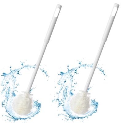 2Pcs Bottle Brush 11.6" Flexible Silicone Bottle Cleaner with Long Handle & Foldable Brush Head Clean Every Corner, Bottle Brush with Hanging Hole For Baby Bottles Baby Bottle Brush Water Bottle Brush