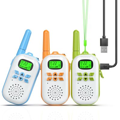 Inspireyes Walkie Talkies for Kids Rechargeable,Toys for Boys and Girls Ages 3-12, 3 Pack Long Range 2-Way Radios, Birthday Gifts,Christmas Stockings, Outdoor Play, Family Games, Hiking Camping Gear
