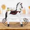 Handmade Wooden Rocking Horse, Carved Painted Children's Toy, Table Decoration, Handmade Wooden Rocking Horse (White) view 3