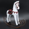 Handmade Wooden Rocking Horse, Carved Painted Children's Toy, Table Decoration, Handmade Wooden Rocking Horse (White) view 4