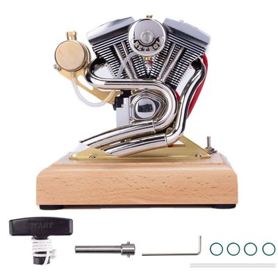 DAOYU Retro OHV 4.2CC V-Twin Four-Stroke Gasoline Motorcycle Engine Model (Aluminum Alloy Exhaust Version)
