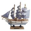 shuicui 16cm Sailboat Model Boat Ornament Home Children's Room Decoration Craft Boat Desk Ornament Blue Men and Women view 1