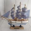 shuicui 16cm Sailboat Model Boat Ornament Home Children's Room Decoration Craft Boat Desk Ornament Blue Men and Women view 2