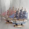 shuicui 16cm Sailboat Model Boat Ornament Home Children's Room Decoration Craft Boat Desk Ornament Blue Men and Women view 3