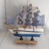 shuicui 16cm Sailboat Model Boat Ornament Home Children's Room Decoration Craft Boat Desk Ornament Blue Men and Women view 4