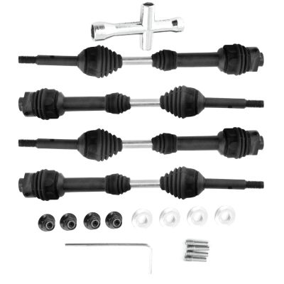 4PCS 1/10 RC Front & Rear Drive Shafts for TRAXXAS Hoss/Rustler/Slash/Stampede 4X4 2wd RC Car, Black