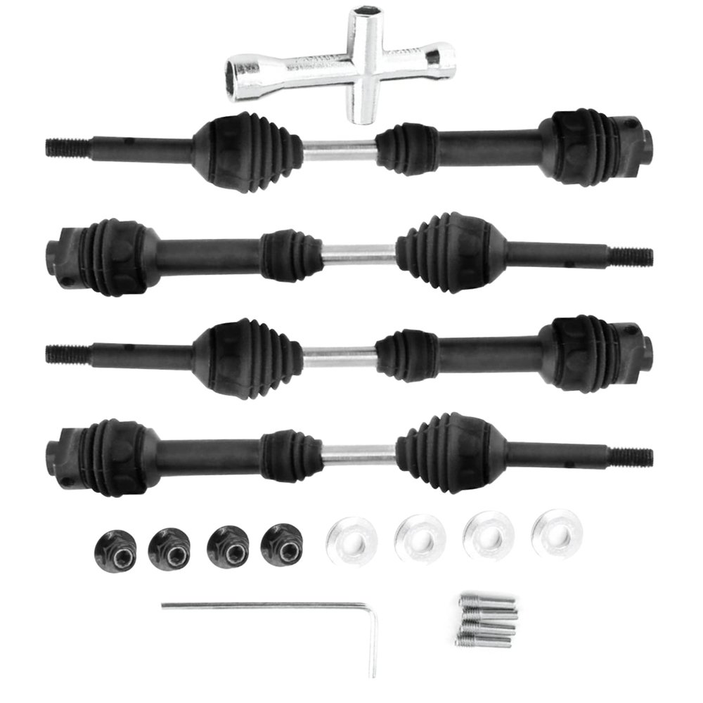 4PCS 1/10 RC Front & Rear Drive Shafts for TRAXXAS Hoss/Rustler/Slash/Stampede 4X4 2wd RC Car, Black