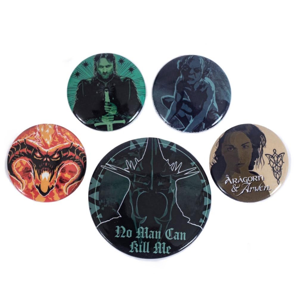 Pyramid International Lord Of The Rings Badge Pack, Metal, Black, 6 Count