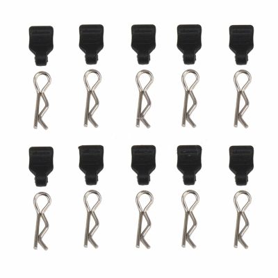 10pcs Black Metal RC Body Shell Clips with Pull Tab Spare Parts for AXIAL SCX24 AXI90081 AXI0001