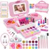 YasinKidz 60 in 1 Kids Makeup Kit, with 3-Color Led Makeup Mirror Real Washable Kids Makeup Sets for Girls 5-8, Perfect Girl Birthday Gift, Age 3+ view 1