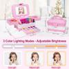 YasinKidz 60 in 1 Kids Makeup Kit, with 3-Color Led Makeup Mirror Real Washable Kids Makeup Sets for Girls 5-8, Perfect Girl Birthday Gift, Age 3+ view 2