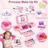 YasinKidz 60 in 1 Kids Makeup Kit, with 3-Color Led Makeup Mirror Real Washable Kids Makeup Sets for Girls 5-8, Perfect Girl Birthday Gift, Age 3+ view 3
