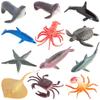 Assorted Plastic Ocean Animal Character Toys - Pack of 12 - Fun & Adorable Designs - Perfect for Party Favors, Kid's Playtime, and Themed Events view 1