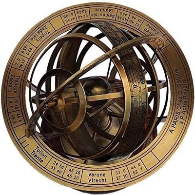 -Castle Instruments Antique Brass 8inch Armillary Sphere