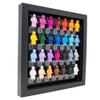 10x10 Black Mini Figure Display Case Figurine Shadow Box 10x10 Black Real Wood Shadow Box to Display Up to 28 Block Figures Black Base view 1