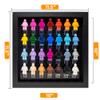 10x10 Black Mini Figure Display Case Figurine Shadow Box 10x10 Black Real Wood Shadow Box to Display Up to 28 Block Figures Black Base view 2