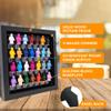 10x10 Black Mini Figure Display Case Figurine Shadow Box 10x10 Black Real Wood Shadow Box to Display Up to 28 Block Figures Black Base view 3
