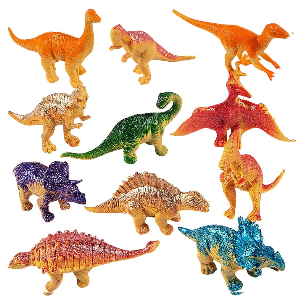 Assorted Medium Plastic Dinosaurs - 2.5" (6 Packs of 12) Adorable & Fun Toys - Great for Dino-Themed Parties & Events