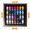10x10 Walnut Mini Figure Display Case Figurine Shadow Box 10x10 Walnut Real Wood Shadow Box to Display Up to 28 Block Figures Black Base view 2