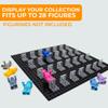 10x10 Walnut Mini Figure Display Case Figurine Shadow Box 10x10 Walnut Real Wood Shadow Box to Display Up to 28 Block Figures Black Base view 4