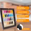 10x10 Walnut Mini Figure Display Case Figurine Shadow Box 10x10 Walnut Real Wood Shadow Box to Display Up to 28 Block Figures White Base view 3