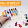 10x10 Walnut Mini Figure Display Case Figurine Shadow Box 10x10 Walnut Real Wood Shadow Box to Display Up to 28 Block Figures White Base view 4