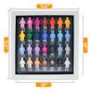 10x10 White Mini Figure Display Case Figurine Shadow Box 10x10 White Real Wood Shadow Box to Display Up to 28 Block Figures Black Base view 2