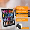 10x10 White Mini Figure Display Case Figurine Shadow Box 10x10 White Real Wood Shadow Box to Display Up to 28 Block Figures Black Base view 3
