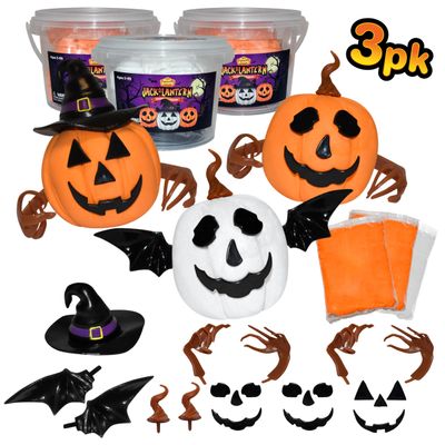Build Buddiez DIY Jack-O-Lantern Craft Kit  3 Pack| Build, Decorate & Display | Fun Art & Crafts Activity for Kids Ages 5+ for Halloween & Fall | Great for Birthday Parties, Trick or Treating