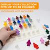 10x10 Natural Mini Figure Display Case Figurine Shadow Box 10x10 Natural Real Wood Shadow Box to Display Up to 28 Block Figures White Base view 4