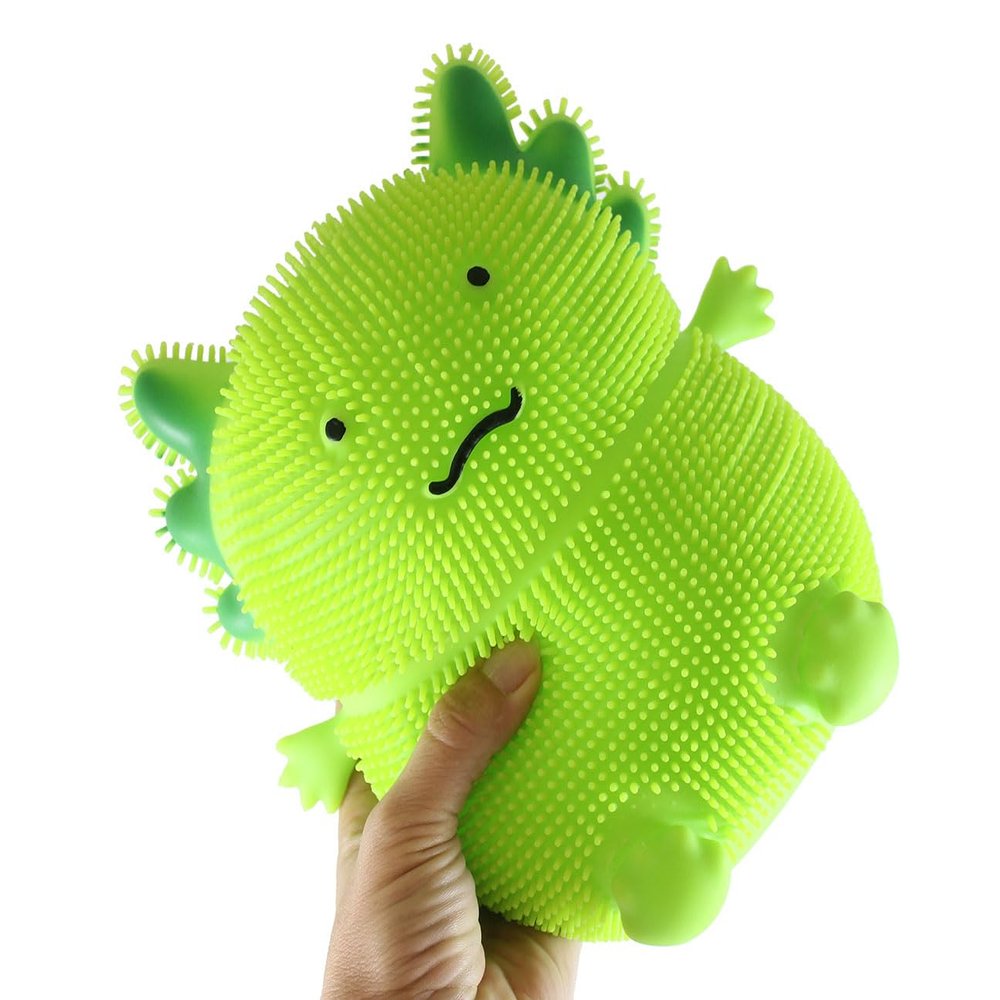 1 Green Jumbo 8" Axolotl Puffer Air- Filled Squeeze Stress Balls - Walking Fish - Sensory, Stress, Fidget Toy (1 Green Axolotl)