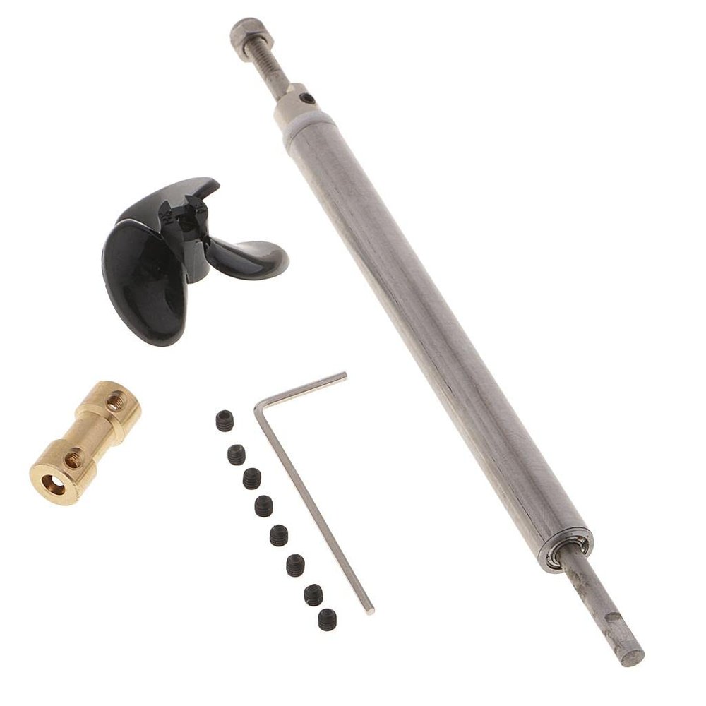 Xiaojikuaipao High-Speed RC Boat Parts Kit | Stainless Steel Drive Shaft Set with 3-Blades Propeller | for Remote Control Ship Enthusiasts - 2.3mm, Silver
