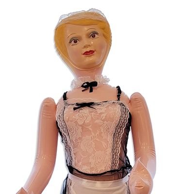 Merrimix - Ginger Inflatable Blow Up Doll with Maid Costume, Gag Gifts for Men, Bachelor Party Favors and Decorations Bachelorette Party Accessories Funny